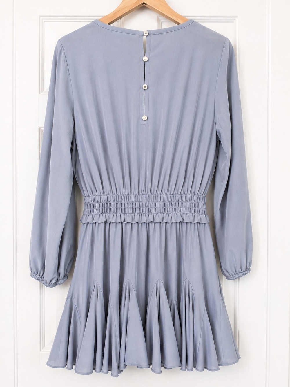 The Impeccable Pig Long-Sleeve Drawstring Waist Ruffle Hem Dress - Picture 5 of 6
